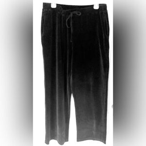 Onque Casuals Black Wide Leg Velour Pants XL